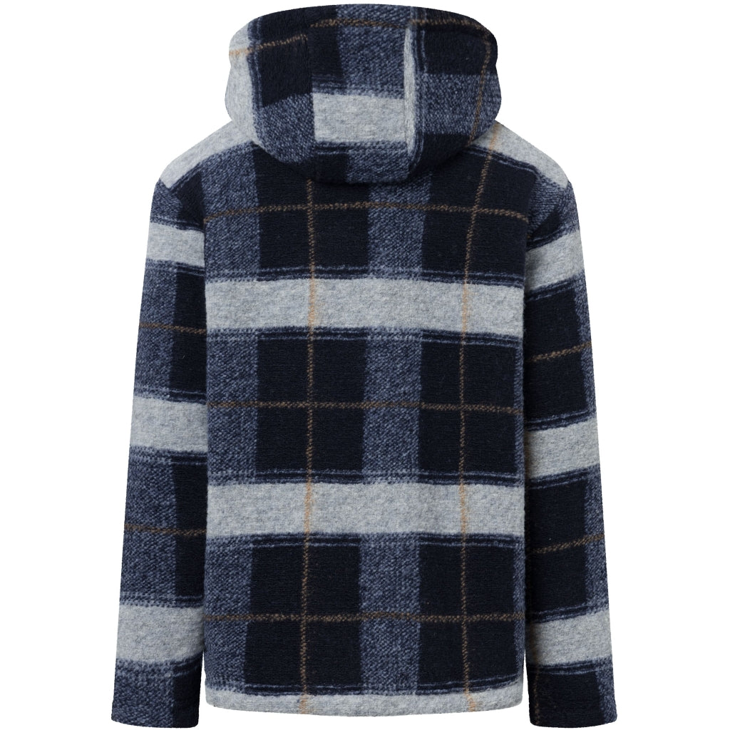 Teddy Reversable Zip Hood Jacket - GRS/Vegan - Blue Check
