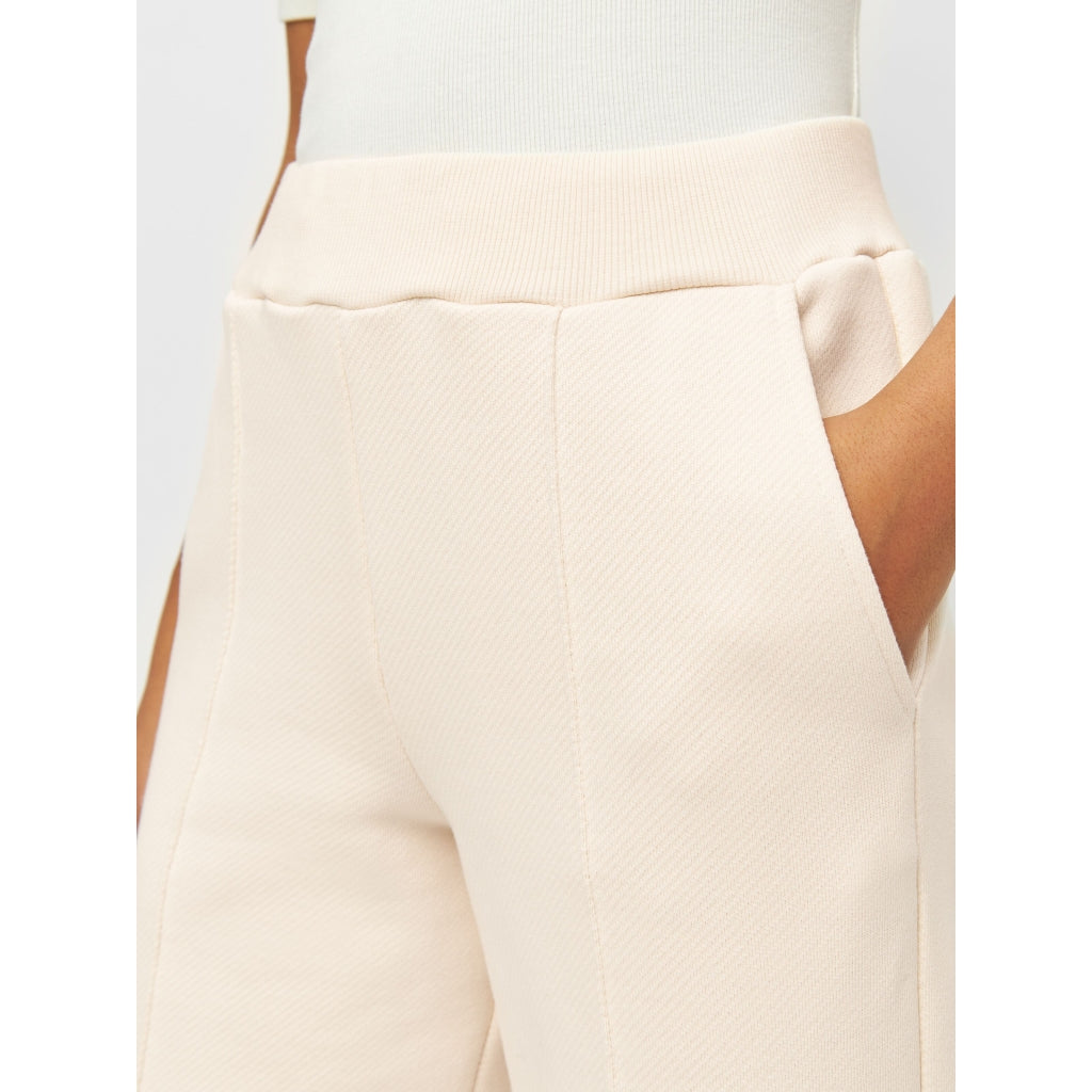 POSEY Wide High-Rise Sweat Elastic Waistband Pants - Buttercream