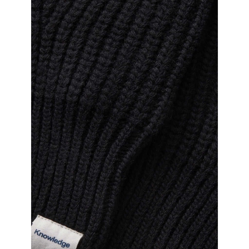Lambswool Patent Knit Gloves RWS - Black Jet