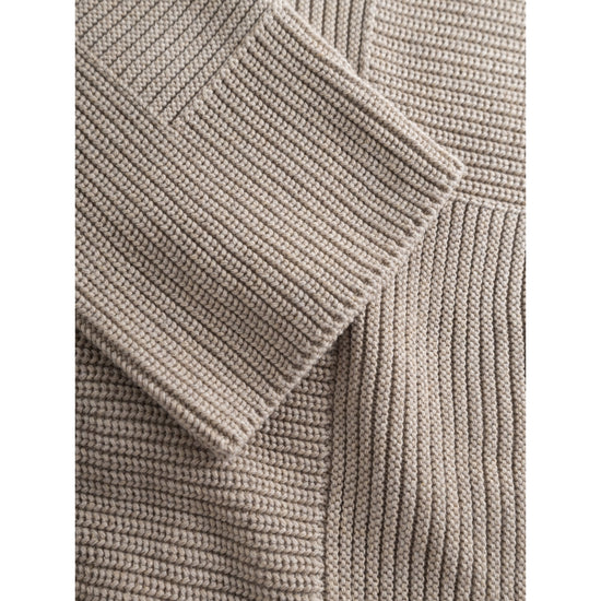 Cotton Loose Fit Crew Neck Knit - GOTS/Vegan -  Light Feather Gray