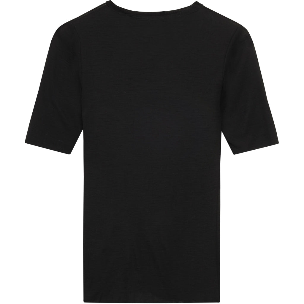 Merino rib t-shirt - Black Jet