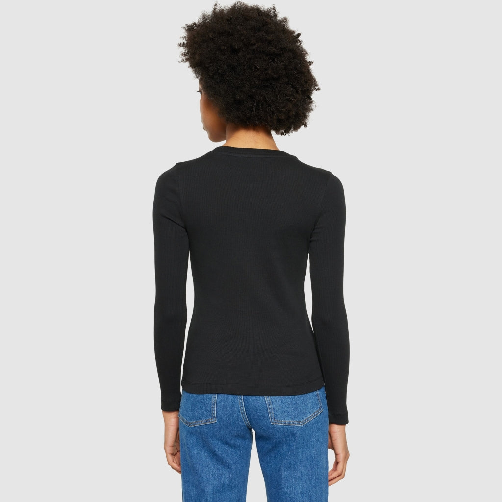 Rib long sleeve t-shirt - Black Jet