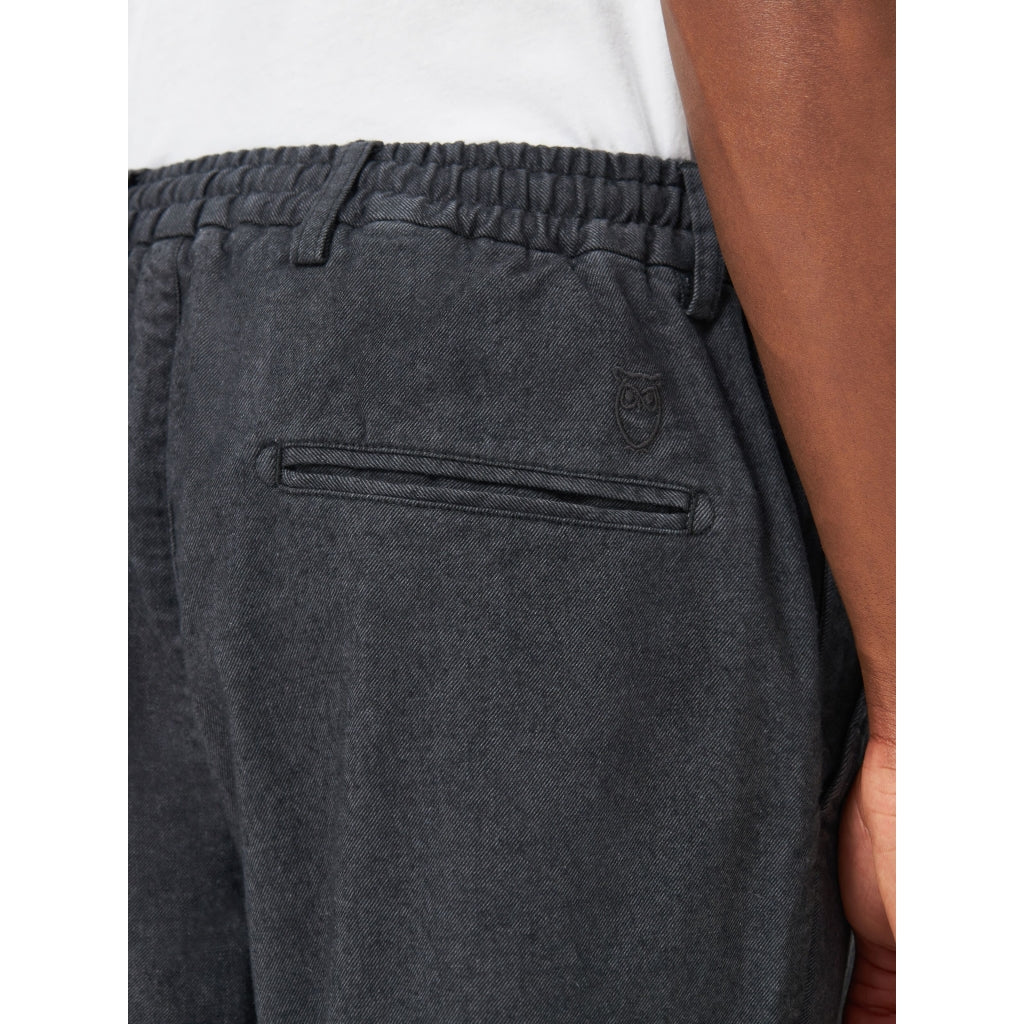FIG Loose Flannel Chino Pants - GOTS/Vegan - Gray Pinstripe