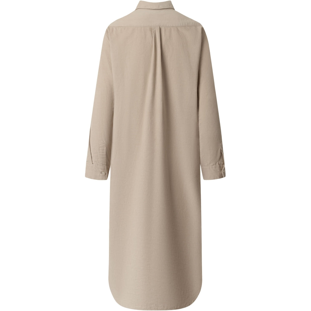 Corduroy Shirt Dress - GOTS/Vegan - Light Feather Gray