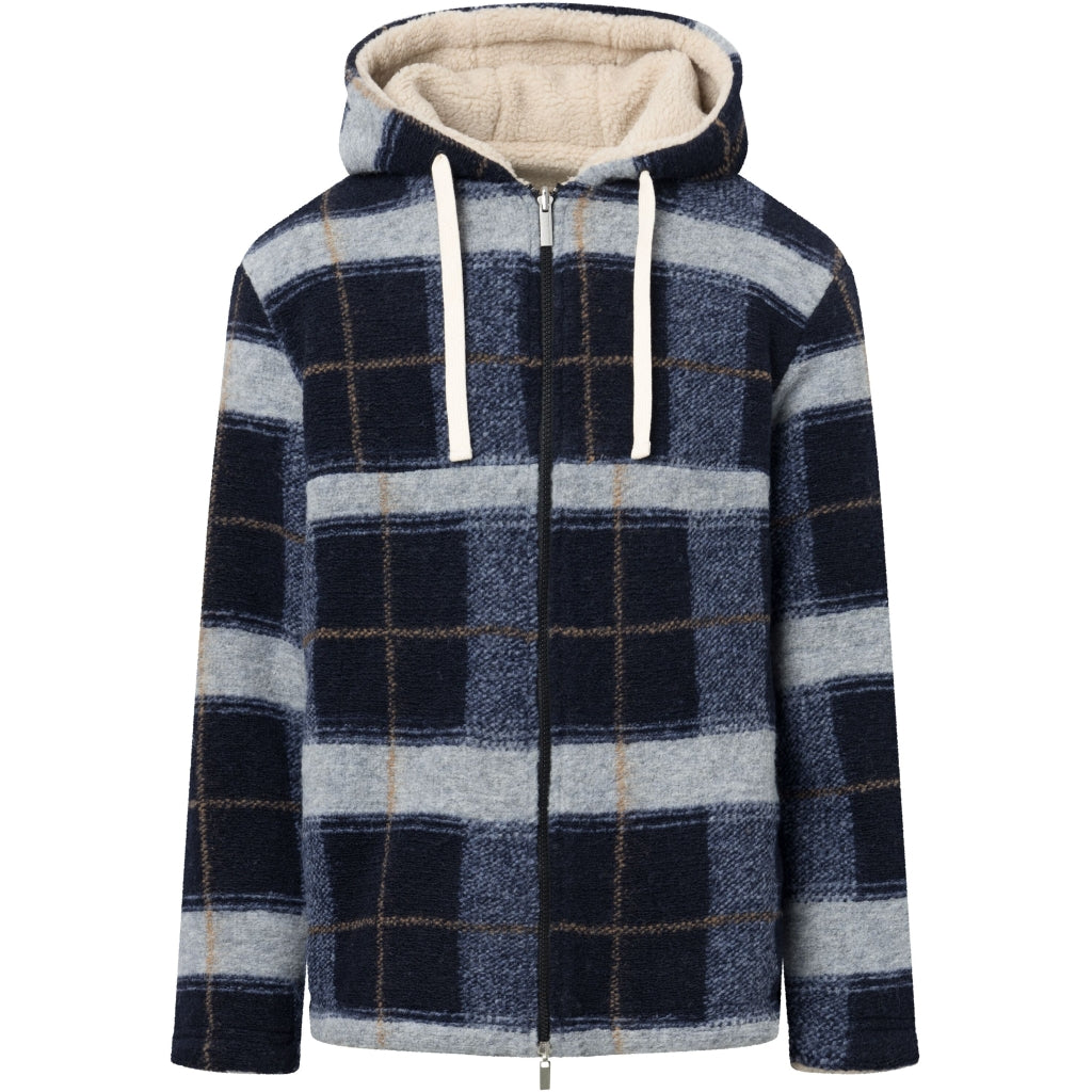 Teddy Reversable Zip Hood Jacket - GRS/Vegan - Blue Check