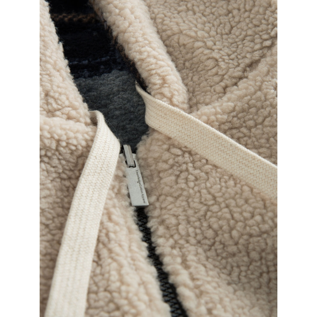Teddy Reversable Zip Hood Jacket - GRS/Vegan - Blue Check