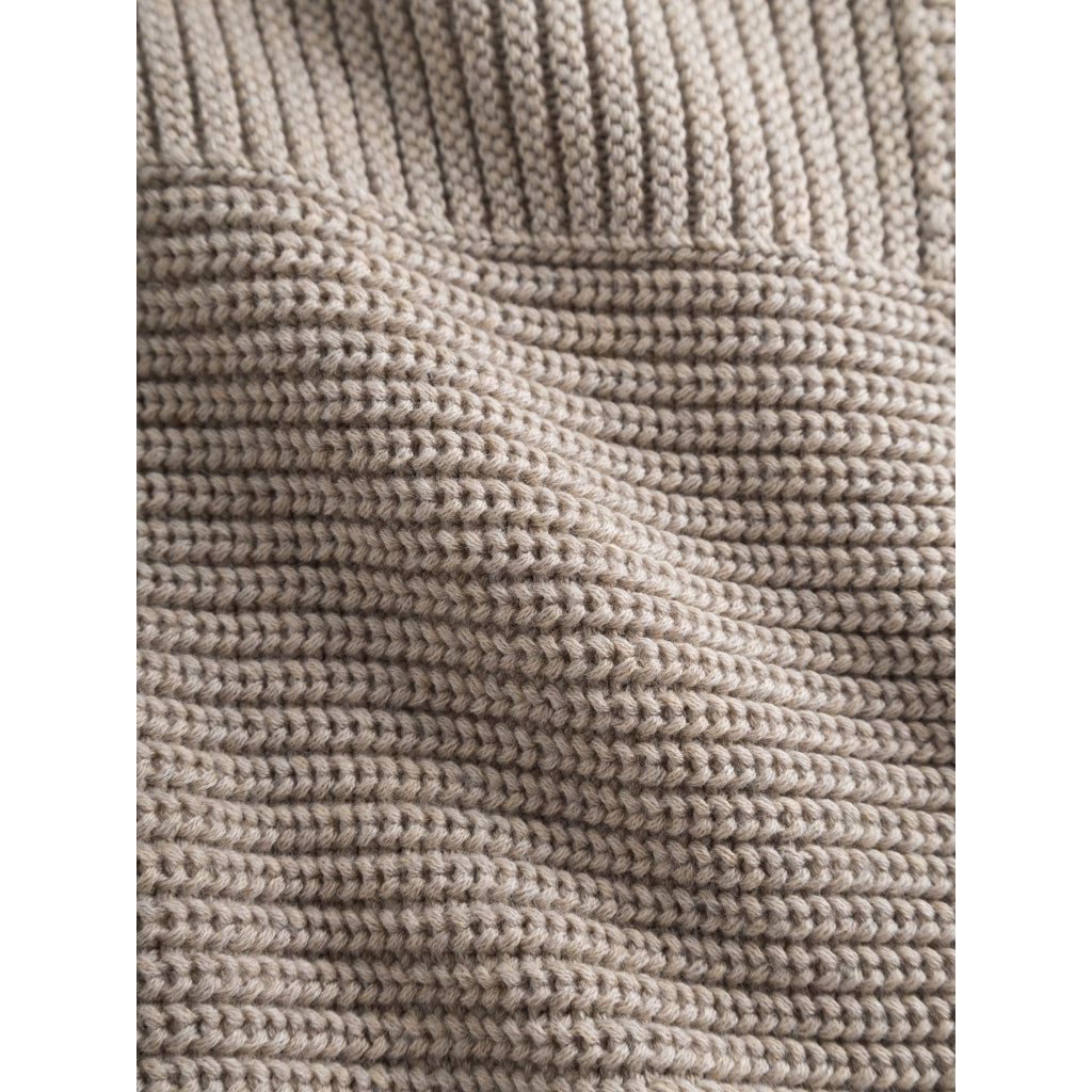 Cotton Loose Fit Crew Neck Knit - GOTS/Vegan -  Light Feather Gray