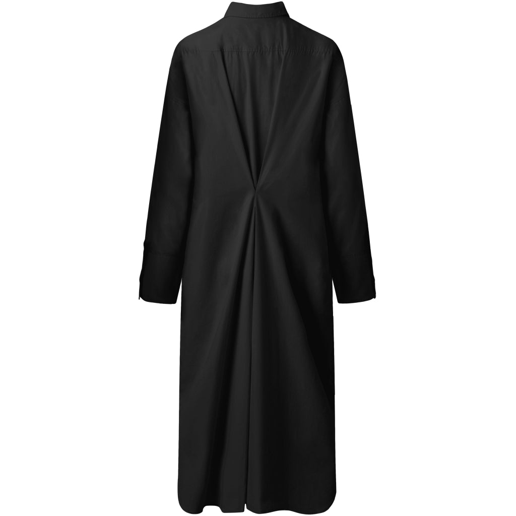 Poplin Wrap Shirt Dress - GOTS/Vegan - Black Jet