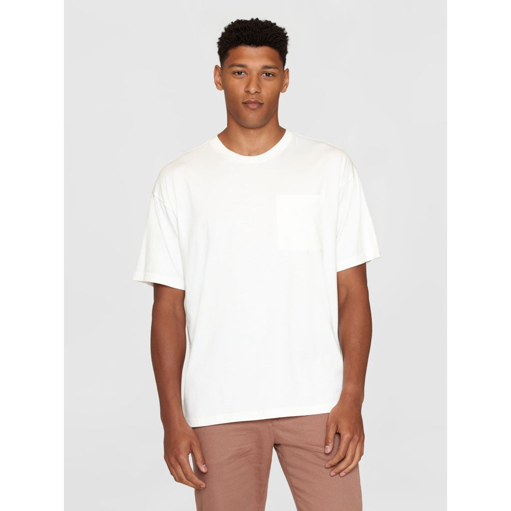 Loose fit heavy single t-shirt - OCS/Vegan - Egret