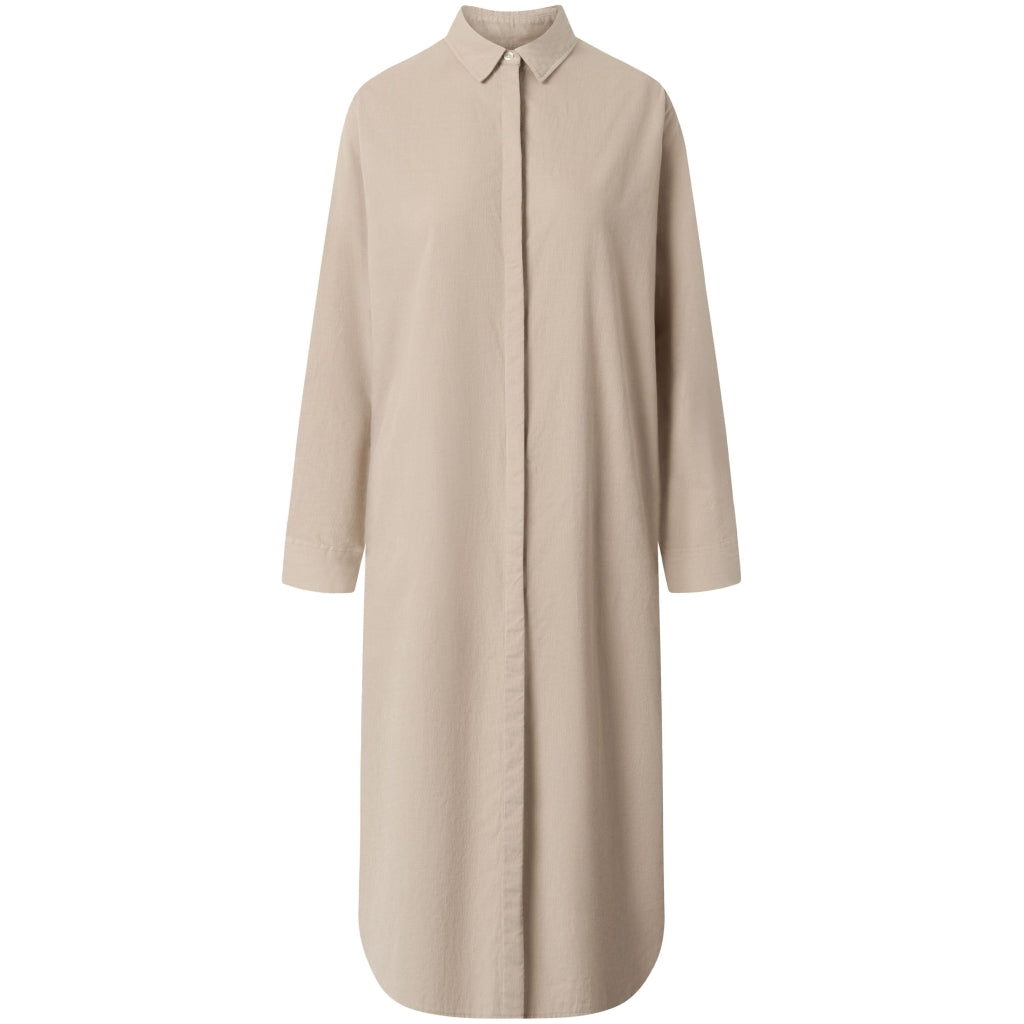Corduroy Shirt Dress - GOTS/Vegan - Light Feather Gray