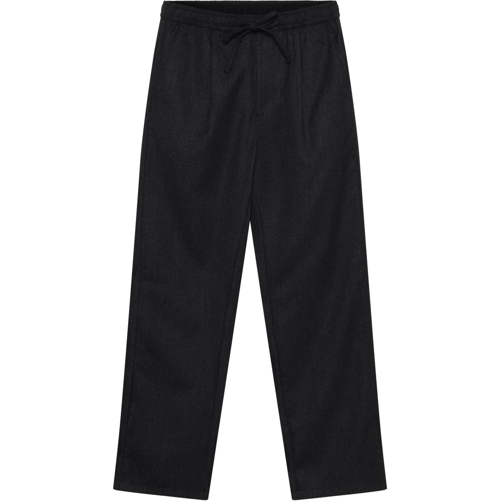 Fig loose wool pants - Dark Grey Melange