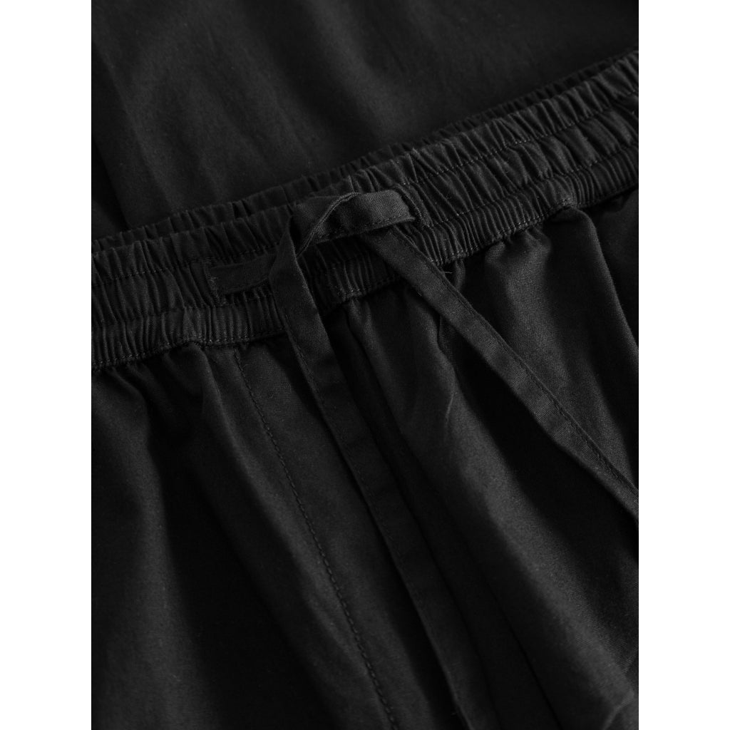 CHLOE Barrel High-Rise Poplin Elastic Waistband Pants - Black Jet