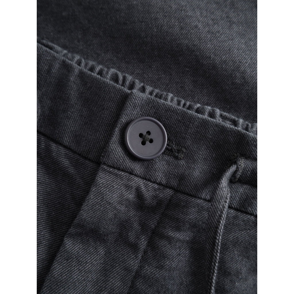 FIG Loose Flannel Chino Pants - GOTS/Vegan - Gray Pinstripe