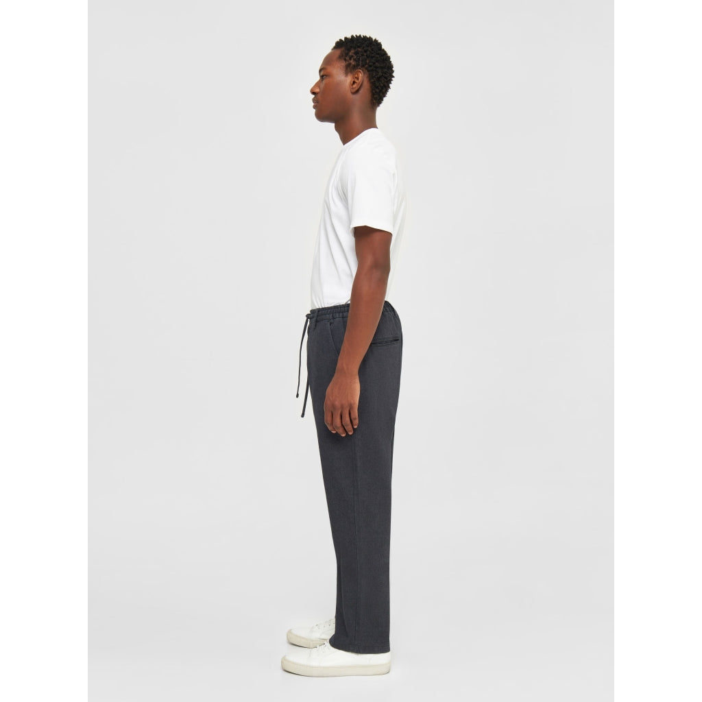 FIG Loose Flannel Chino Pants - GOTS/Vegan - Gray Pinstripe