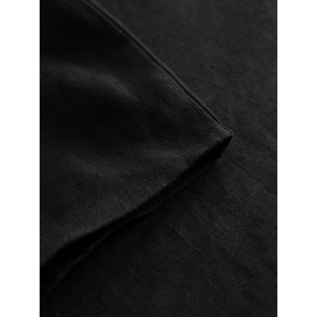 ASTER Fold Up Short Sleeve Linen Shirt - GOTS/Vegan - Black Jet