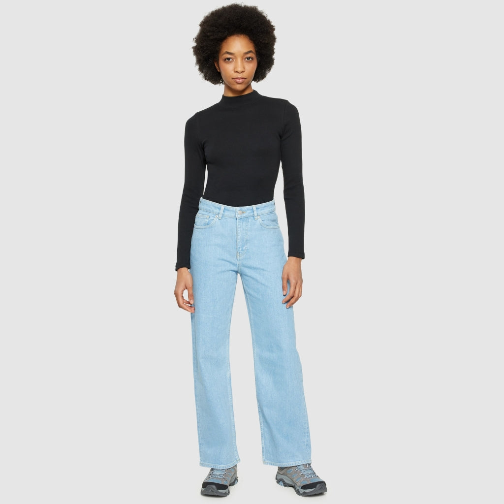 Rib mock neck - Black Jet