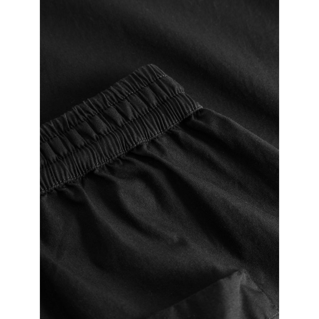 CHLOE Barrel High-Rise Poplin Elastic Waistband Pants - Black Jet