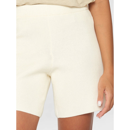 GALE mid-rise cotton racking stitch shorts - GOTS/Vegan - Egret