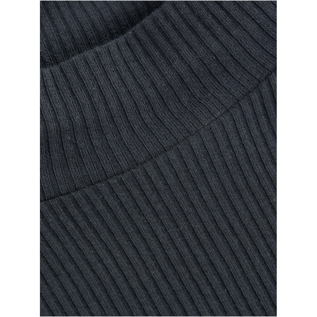 Rib mock neck - Black Jet