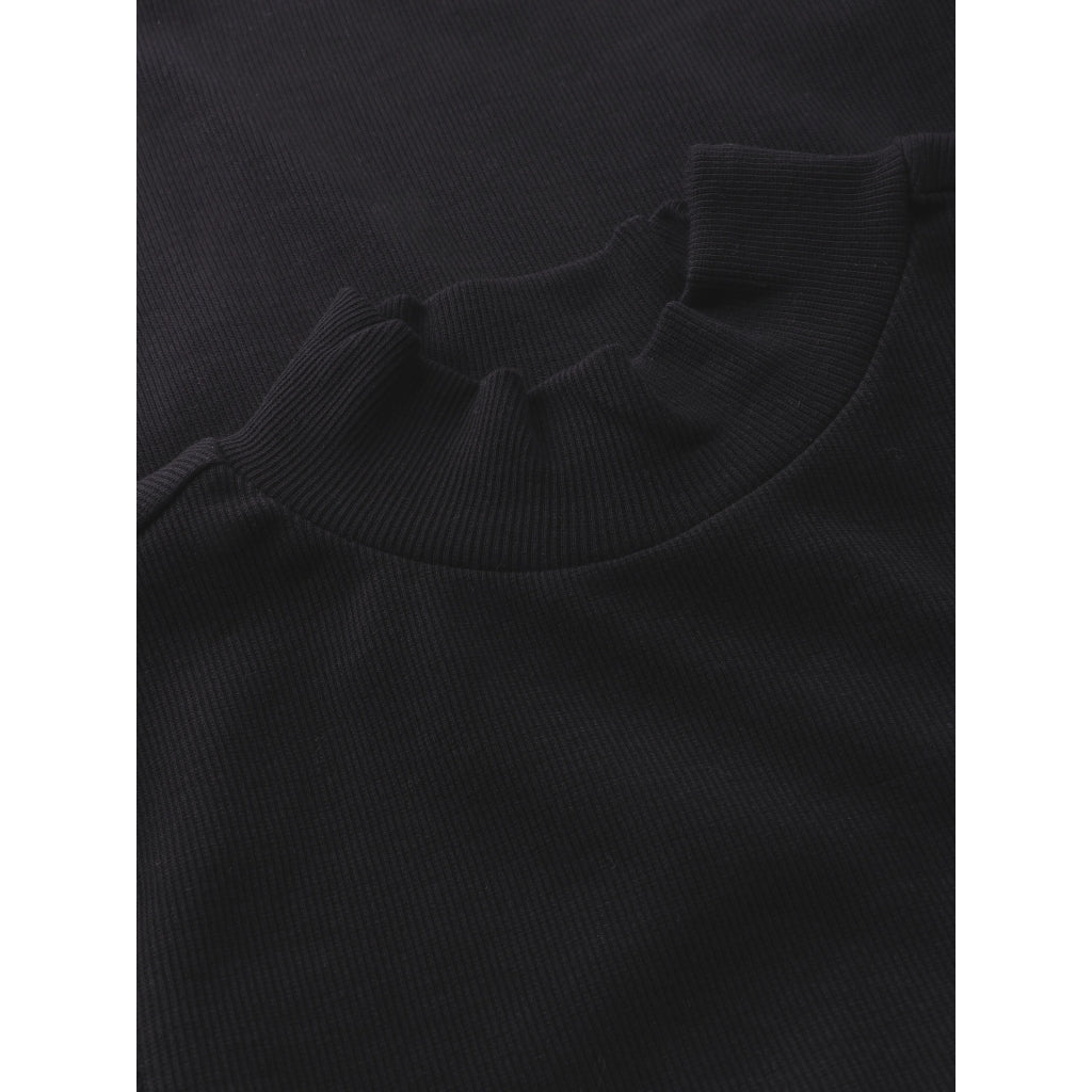 Rib mock neck - Black Jet