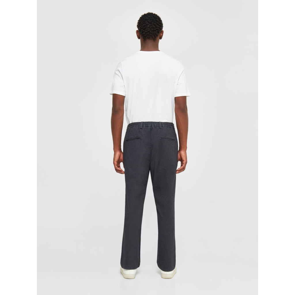FIG Loose Flannel Chino Pants - GOTS/Vegan - Gray Pinstripe