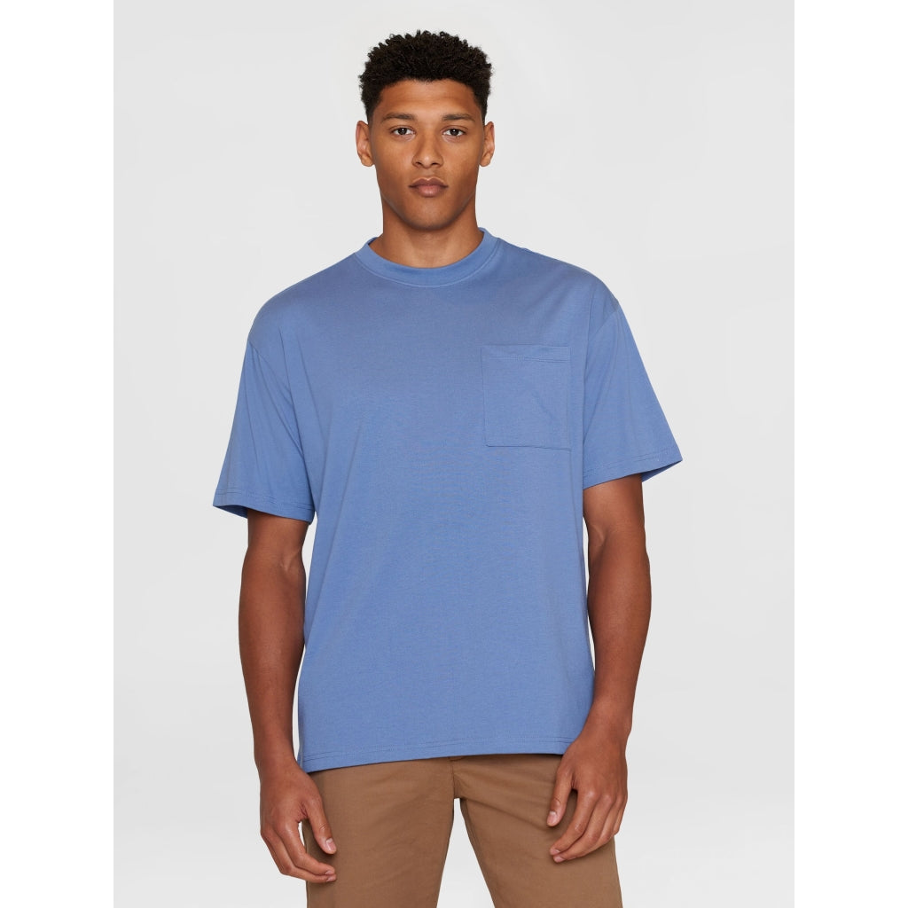 Loose fit heavy single t-shirt - OCS/Vegan - Moonlight Blue