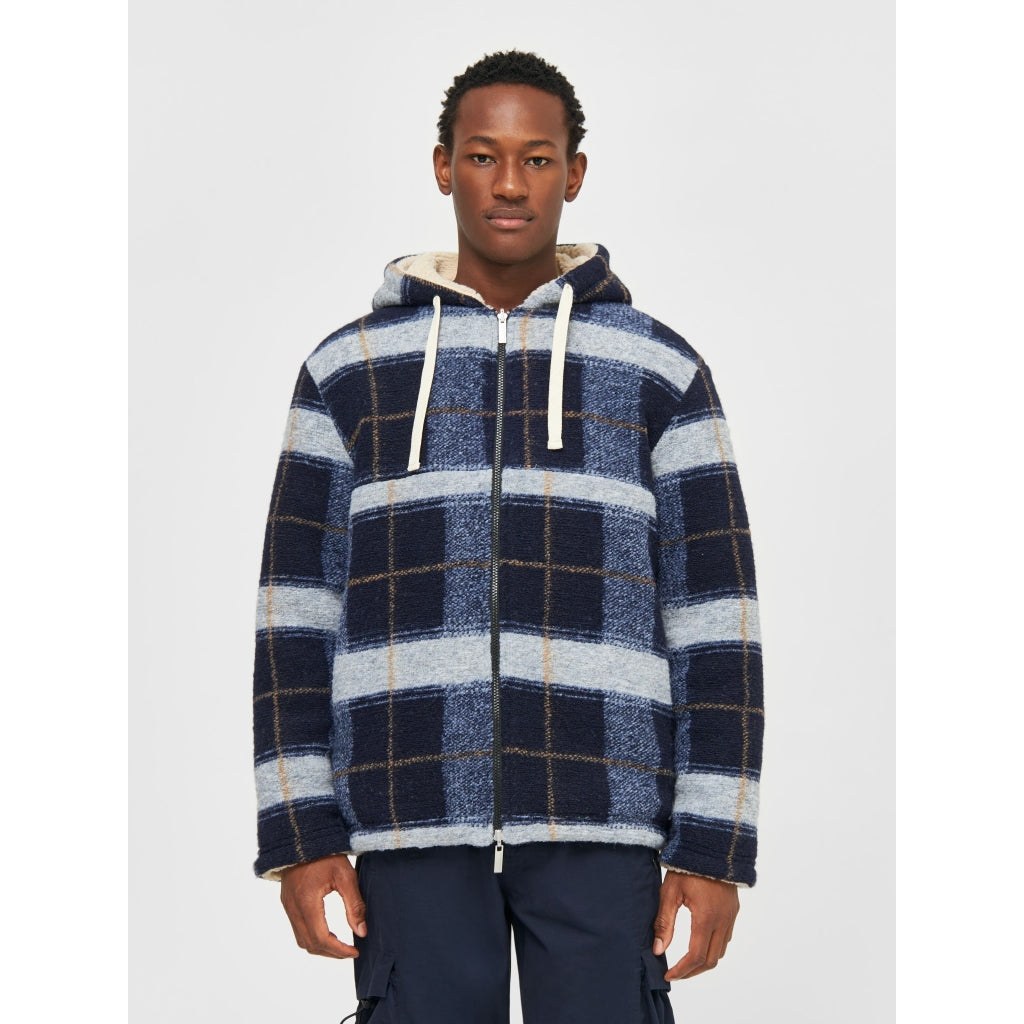 Teddy Reversable Zip Hood Jacket - GRS/Vegan - Blue Check