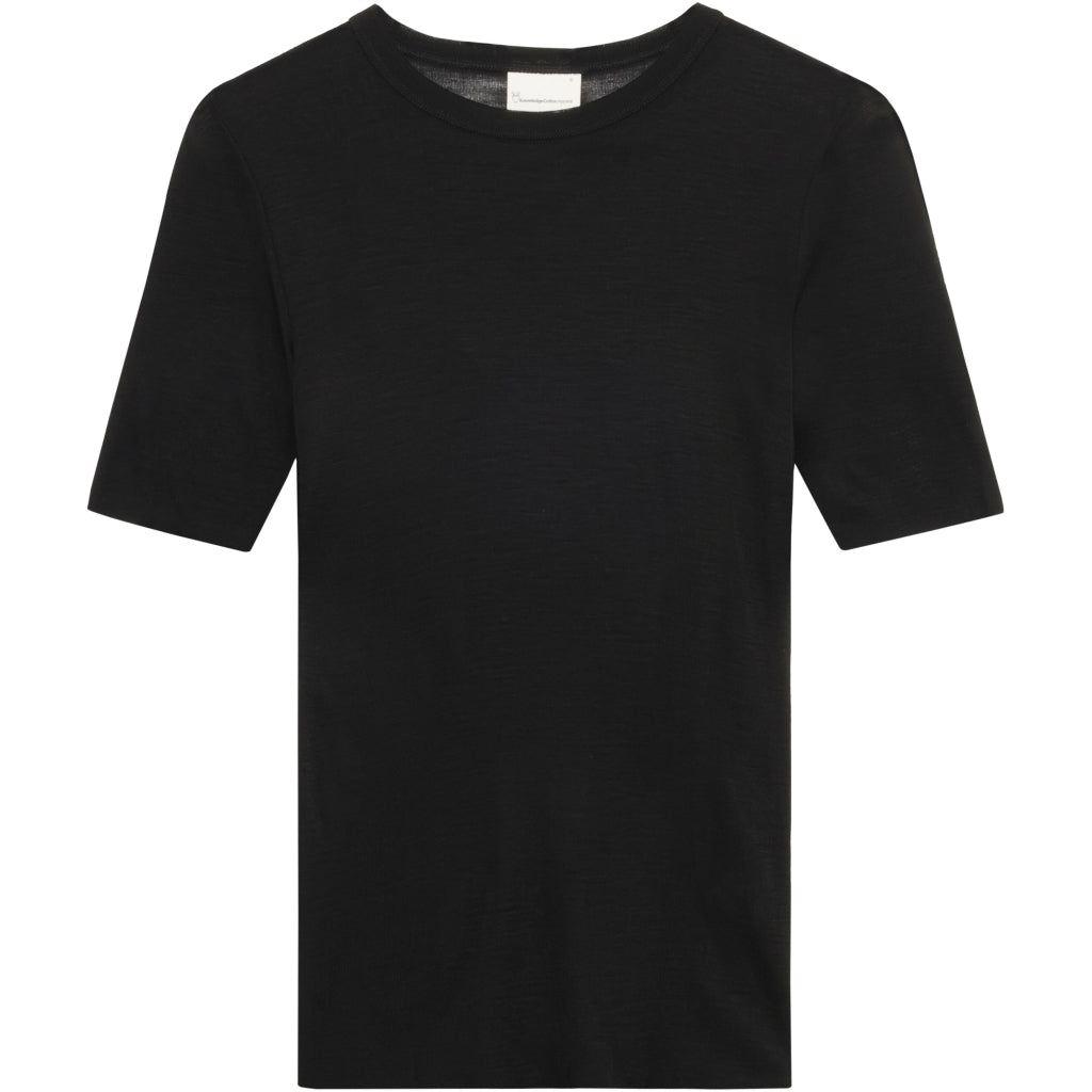 Merino rib t-shirt - Black Jet