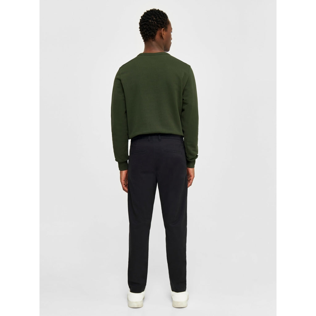 LUCA slim twill chino pants - GOTS/Vegan - Black Jet