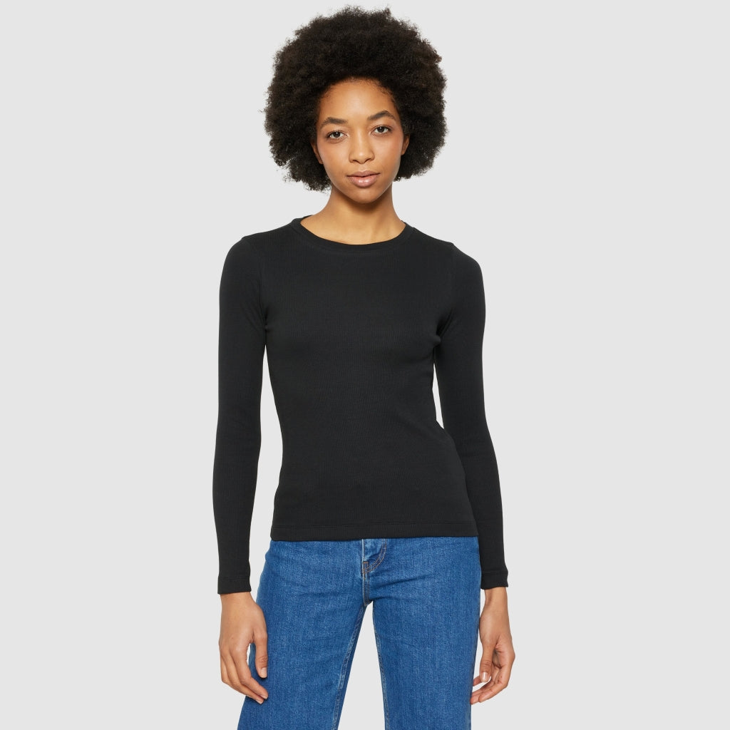 Rib long sleeve t-shirt - Black Jet