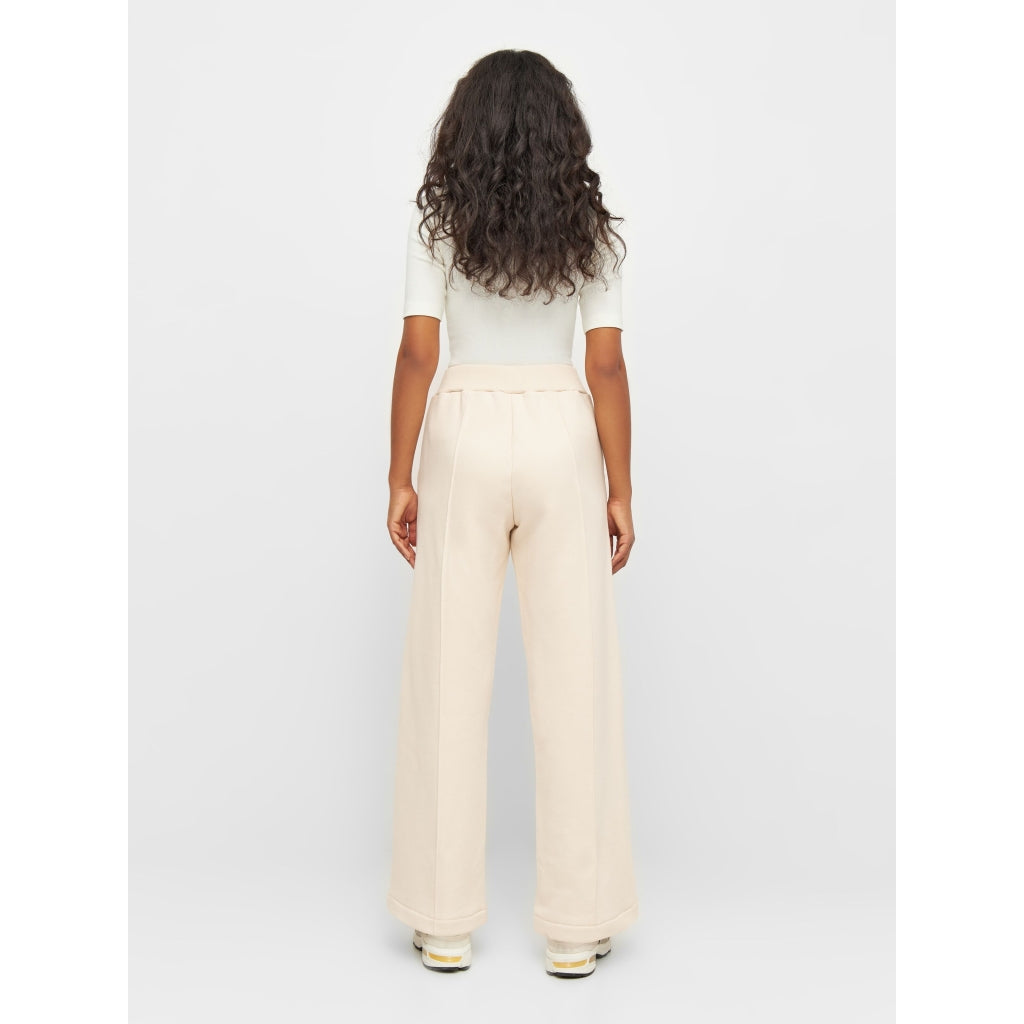 POSEY Wide High-Rise Sweat Elastic Waistband Pants - Buttercream