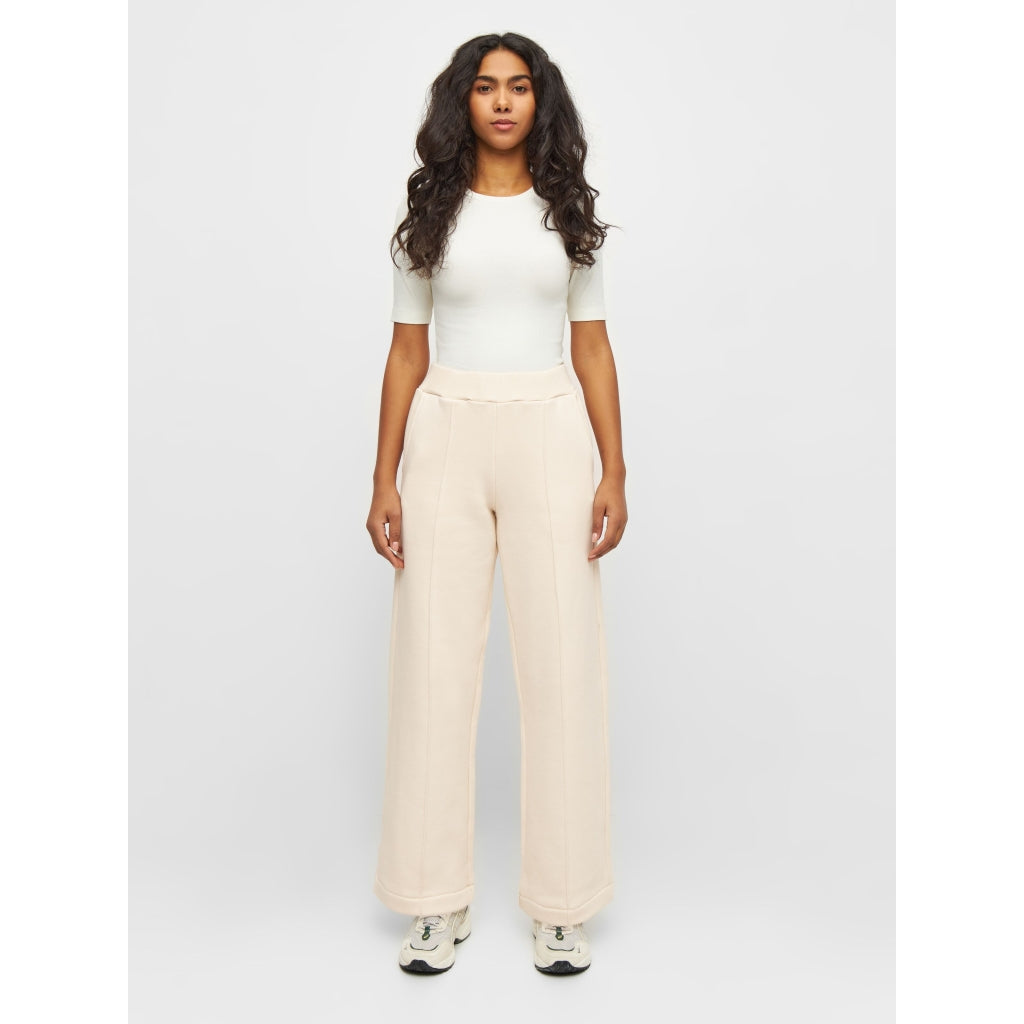 POSEY Wide High-Rise Sweat Elastic Waistband Pants - Buttercream