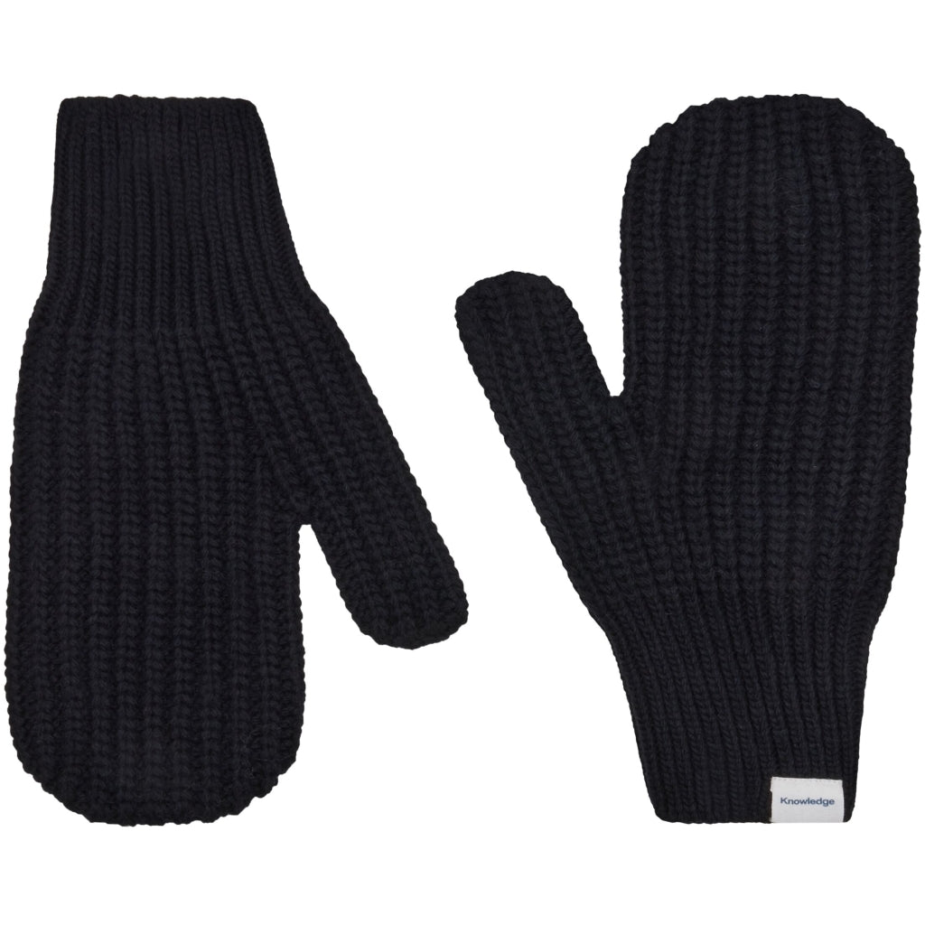 Lambswool Patent Knit Gloves RWS - Black Jet