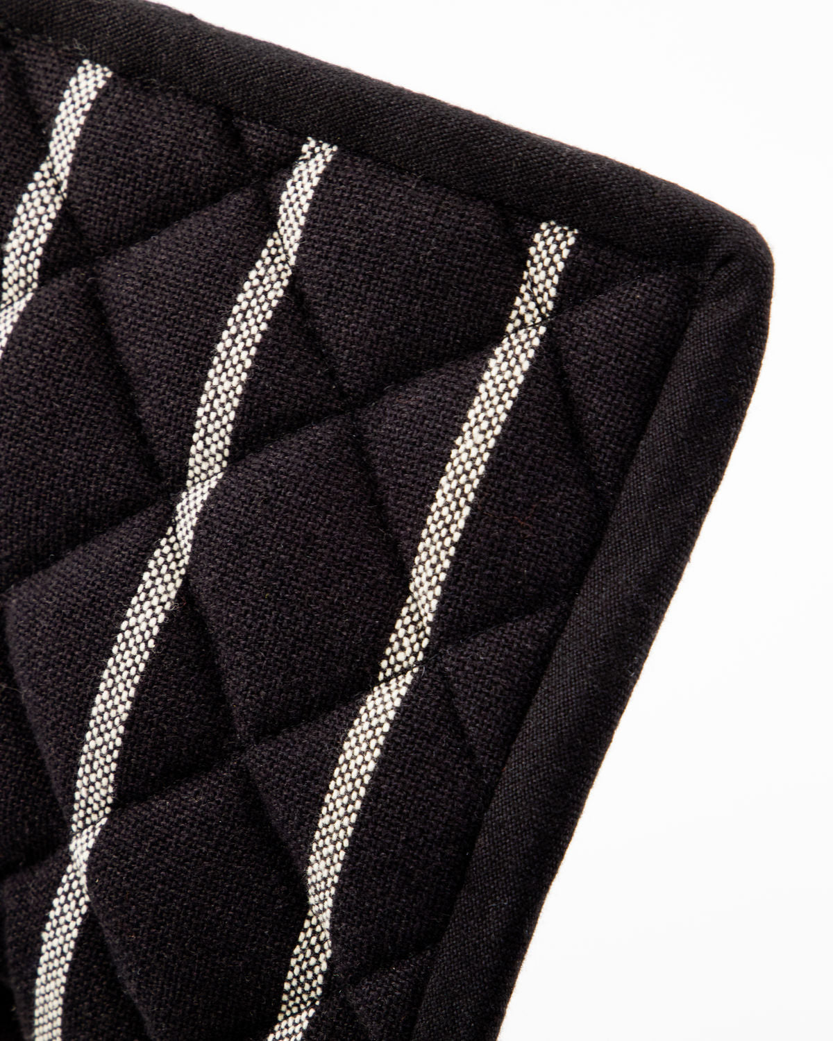CHEF Potholders - Black with White Stripes - Set of 2