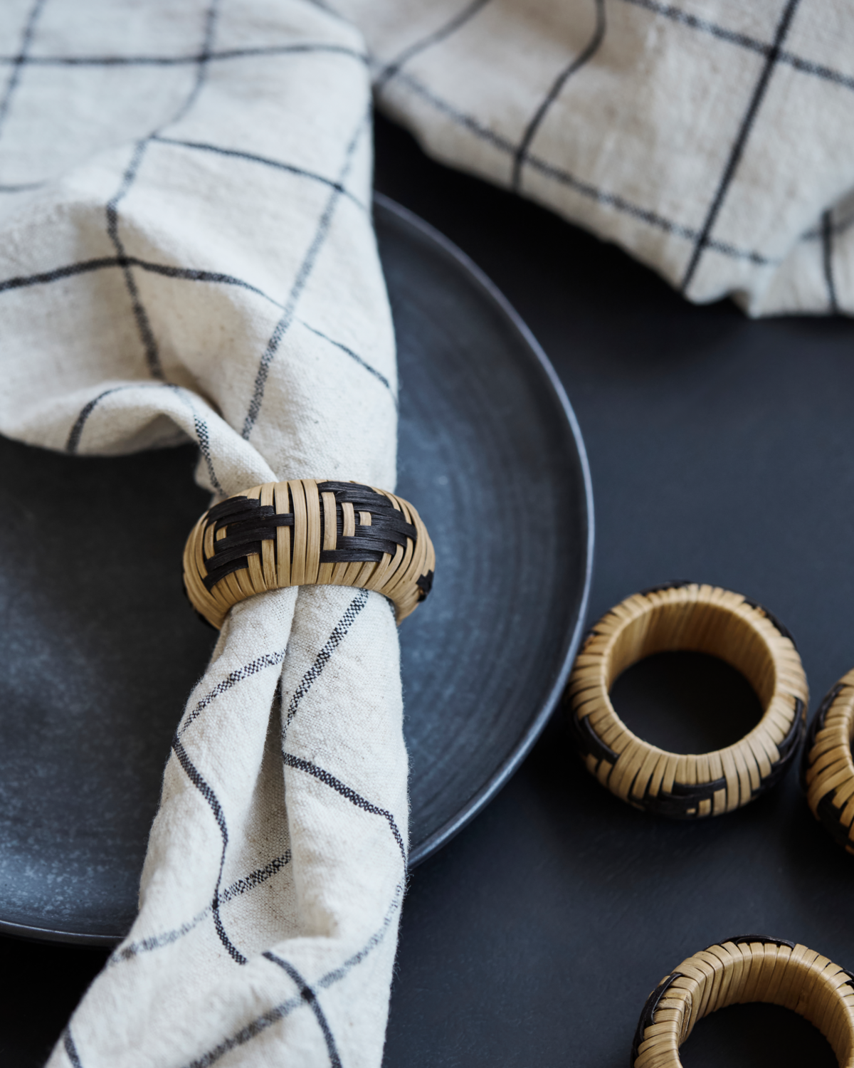 BAM Napkin Rings - Nature & Black