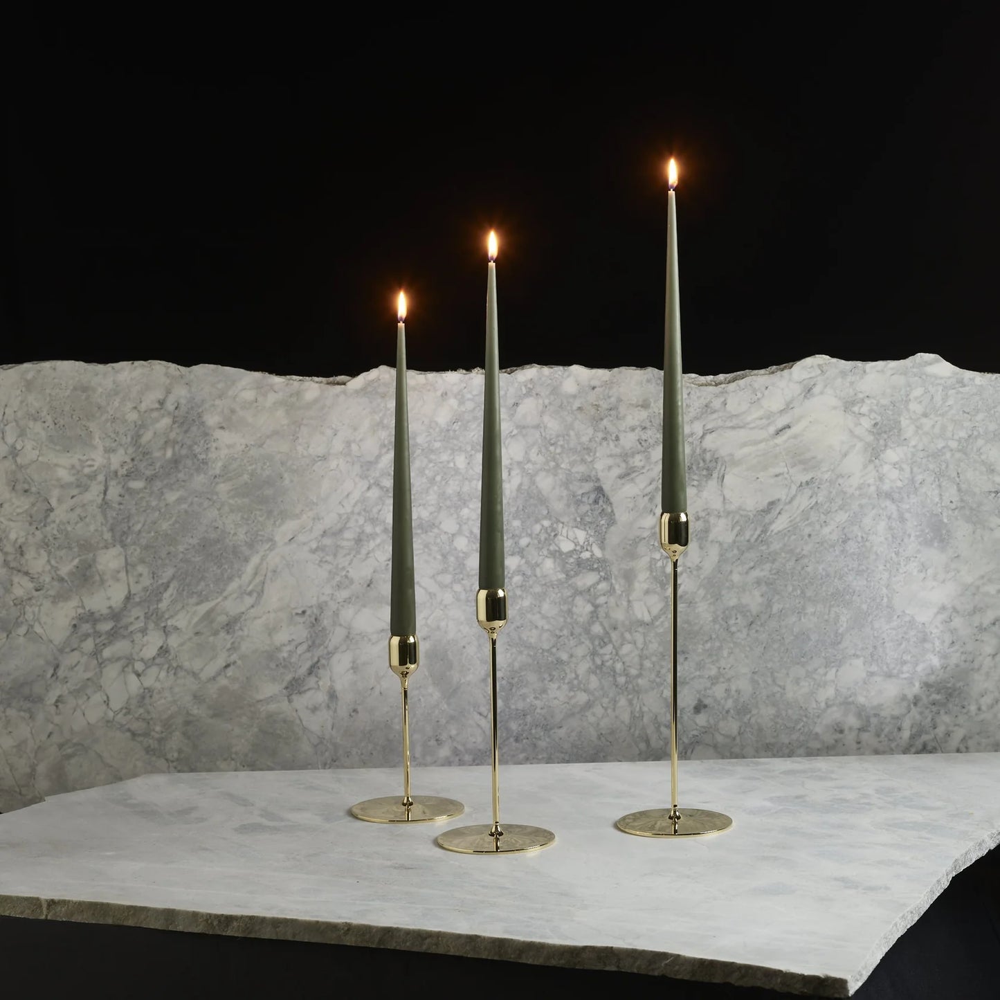 Flute Solid Brass Candlestick - Polished Finish