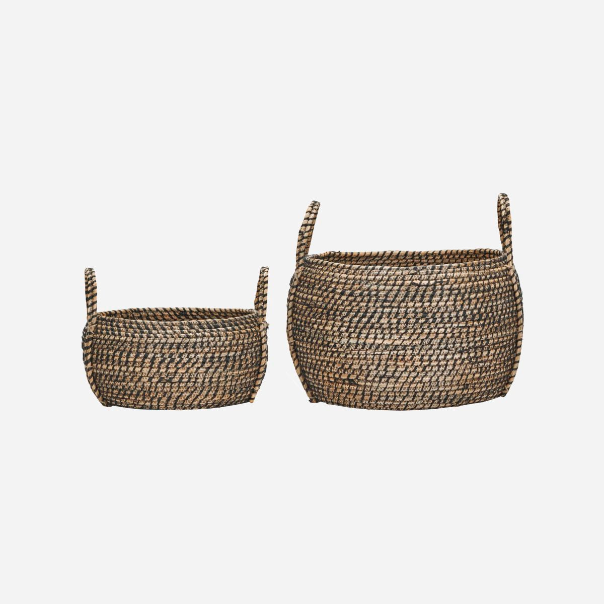 Distra Storage baskets - Black & Natural - Set of 2