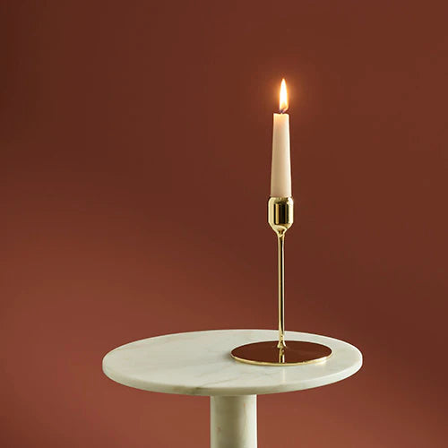 Flute Solid Brass Candlestick - Polished Finish