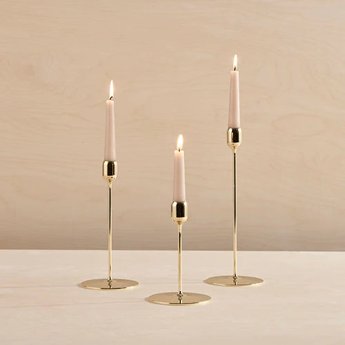 Flute Solid Brass Candlestick - Polished Finish