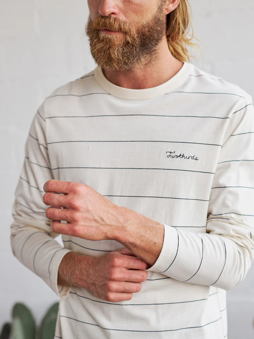 Akutan Longsleeve — Stripes Ecru