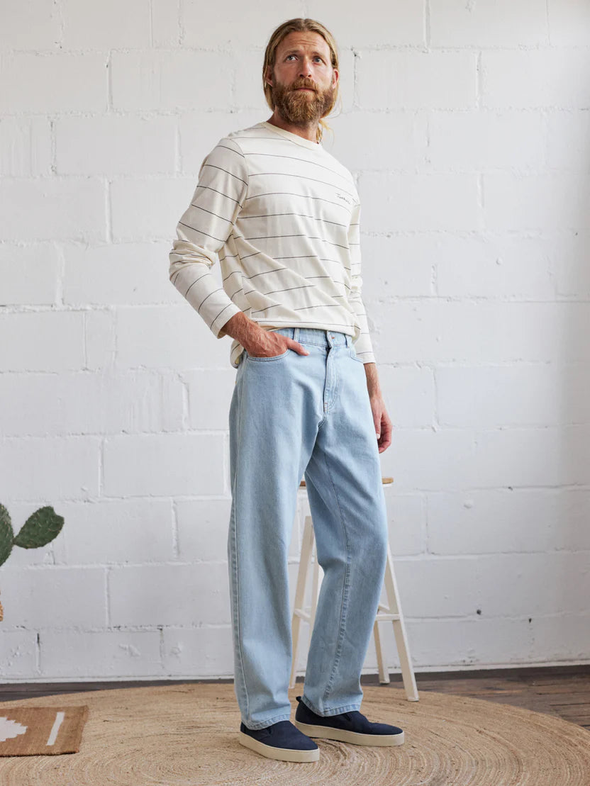 Akutan Longsleeve — Stripes Ecru