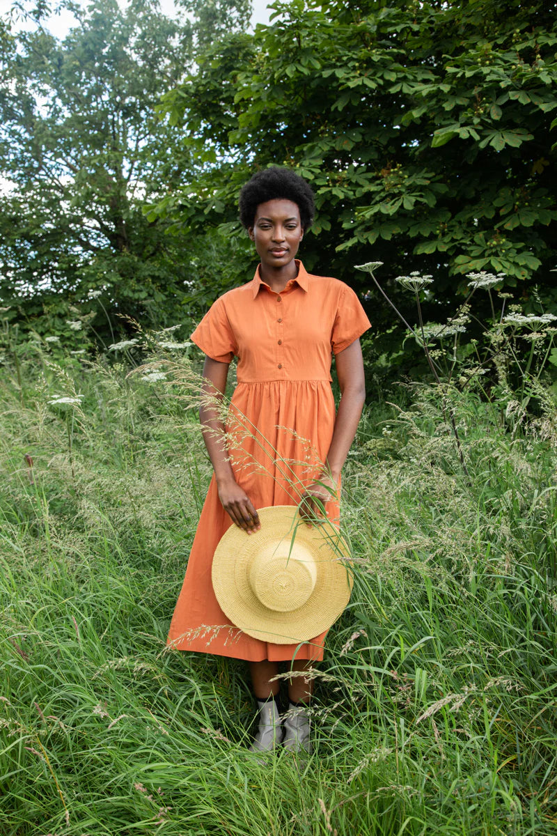 Bronwyn Organic Cotton Dress - Terracotta