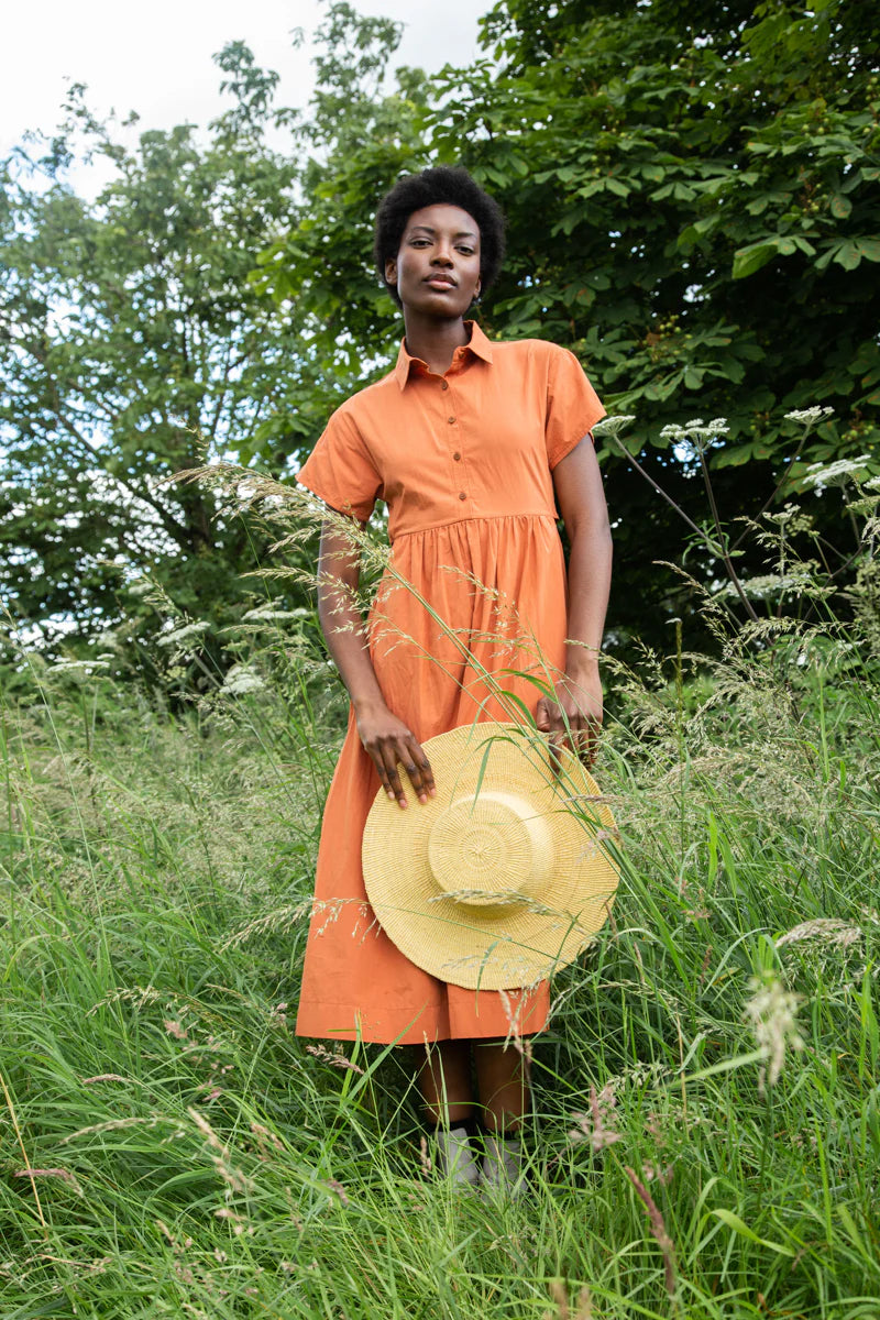 Bronwyn Organic Cotton Dress - Terracotta