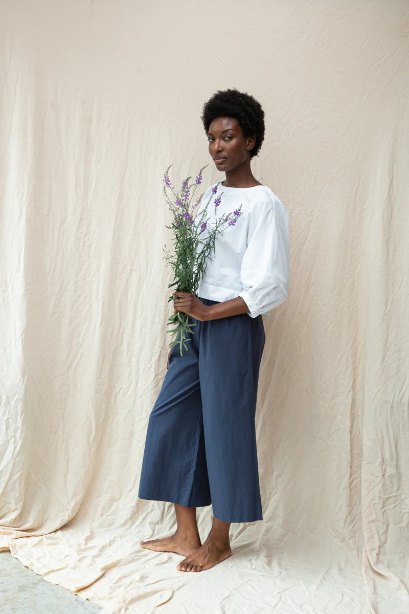 Evora-Jane Organic Cotton Trouser - Midnight