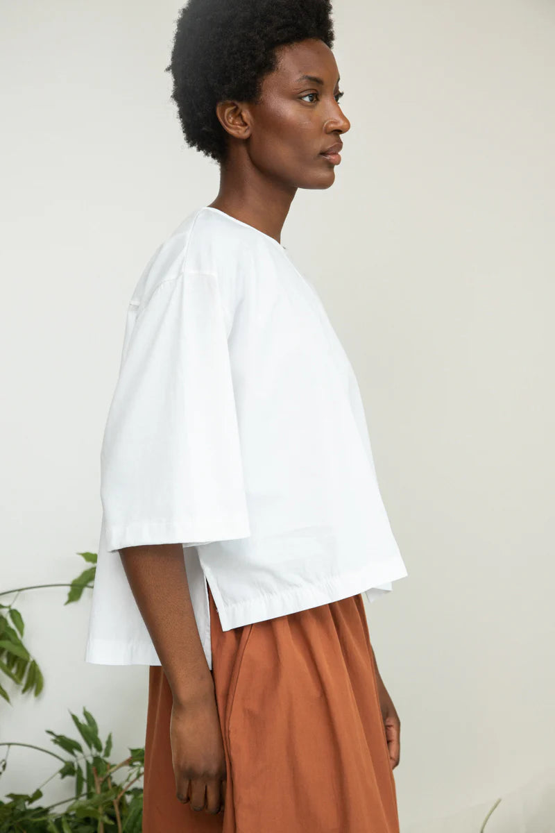 Shay Organic Cotton Top - White