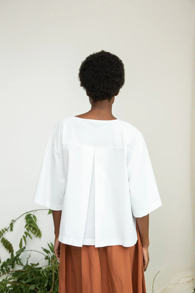 Shay Organic Cotton Top - White