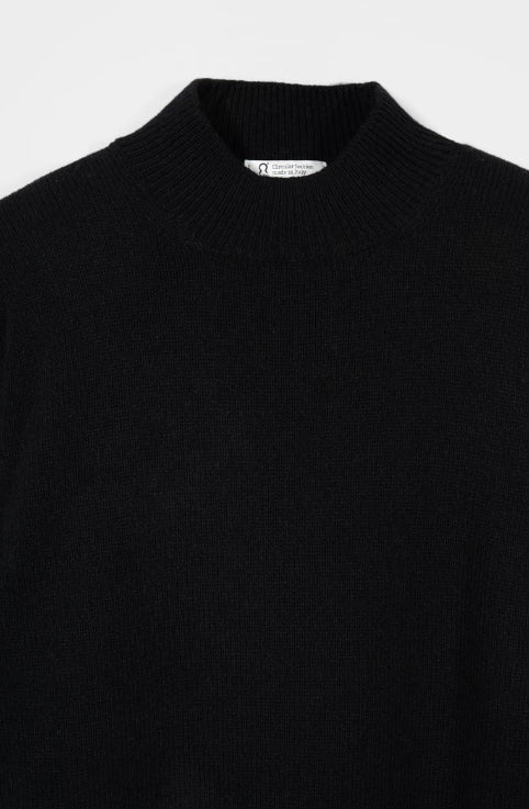 CLEMENTE - Recycled Cashmere Turtleneck Sweater - Slate Black