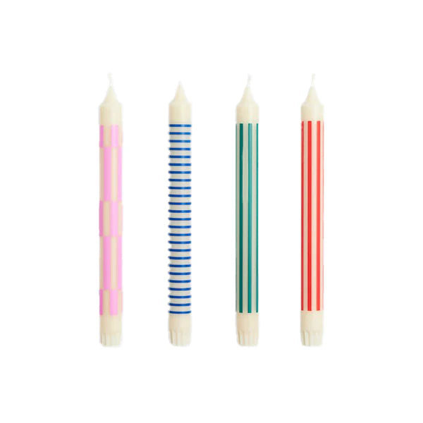 PATTERN CANDLE - CRISP MIX - SET OF 4