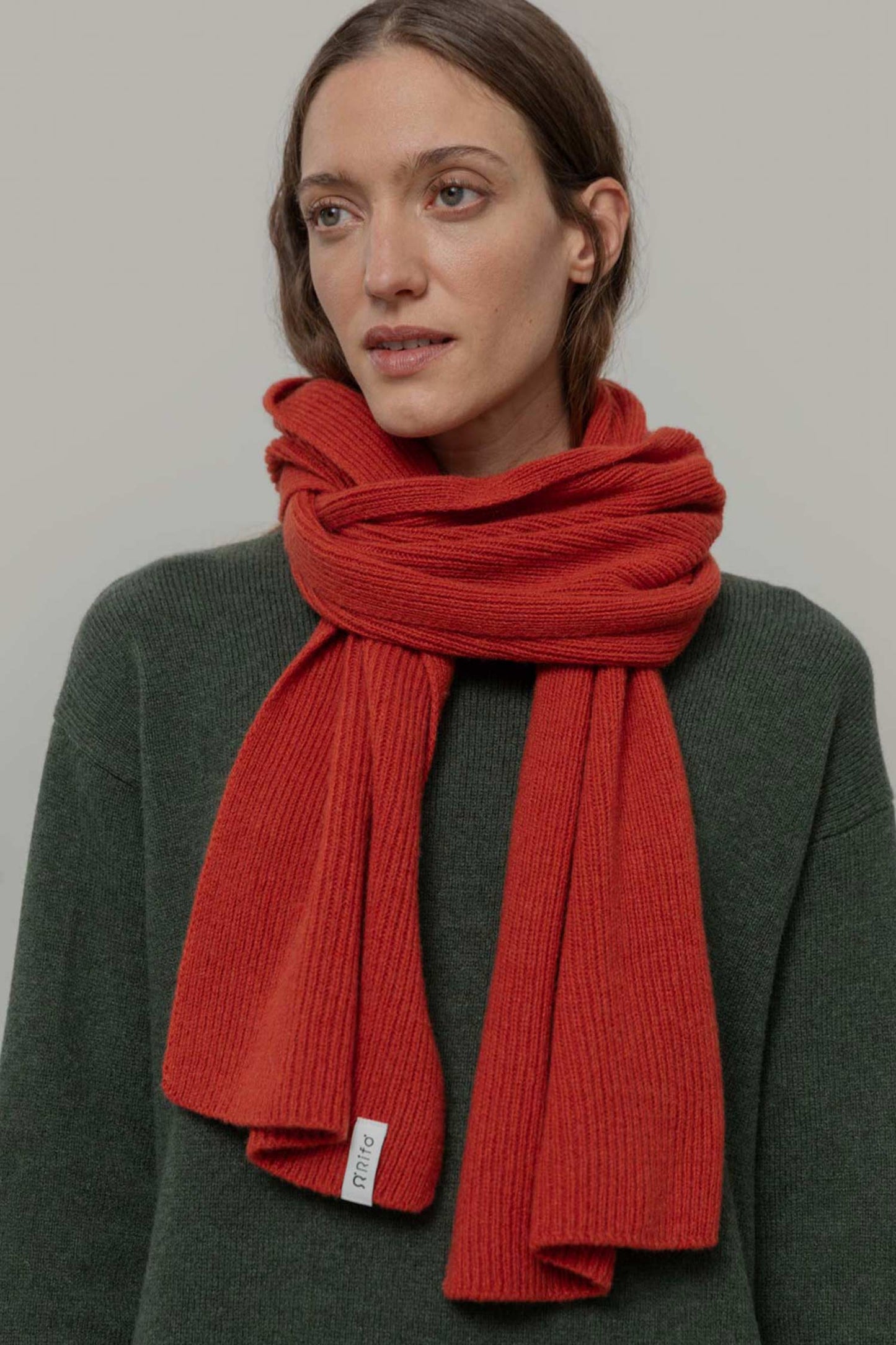 FEDERICO - Recycled Cashmere Scarf - Orange Siena