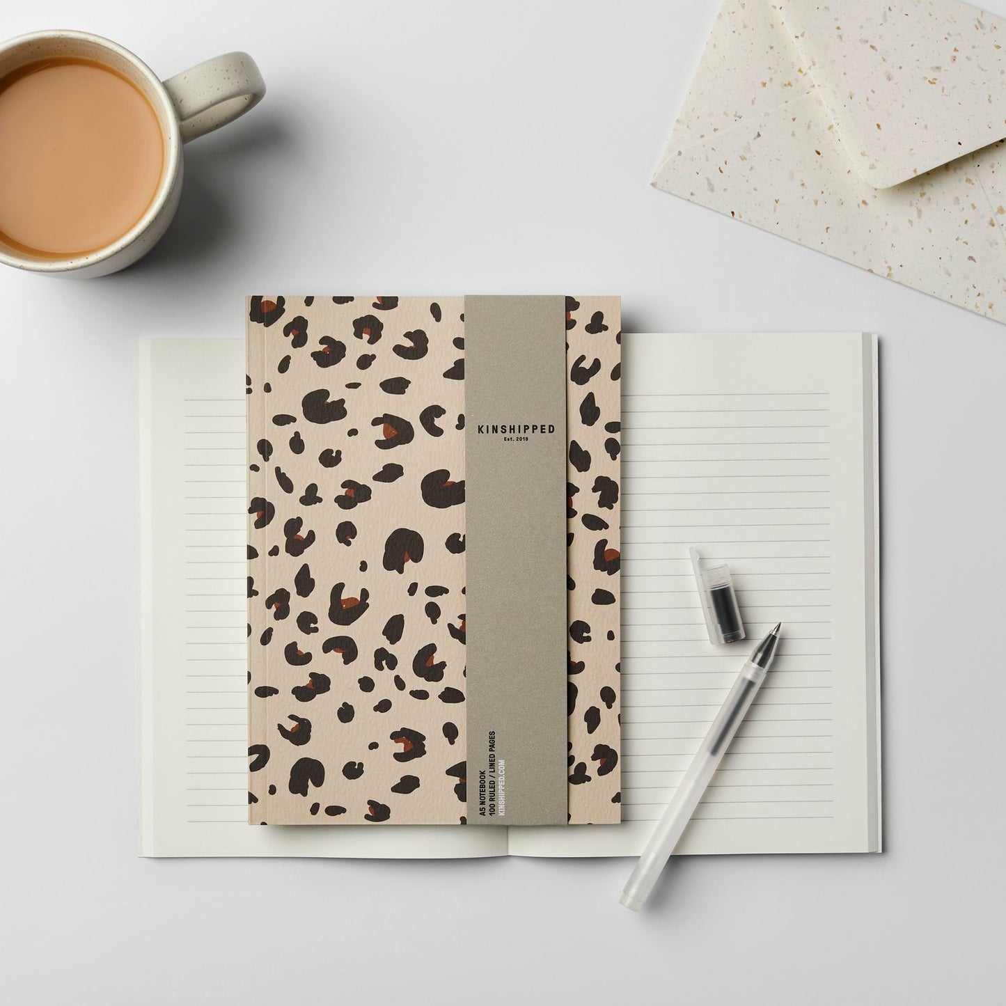 A5 Notebook - Cream Leopard